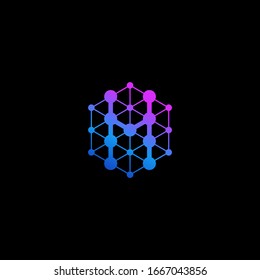 Diseño del logotipo de conexión de la letra inicial H