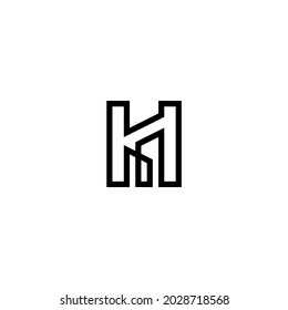 initial letter h construction monogram logo design. minimal vector graphic alphabet template. home house apartment real estate symbol icon.