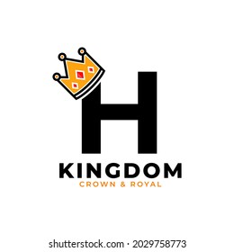 Initial Letter H with Crown Logo Branding Identity Logo Design Template