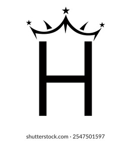 Initial Letter H Crown Logo For Beauty and Fashion Logo Symbol Vector Sign