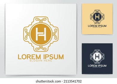 initial letter h decorative, boutique, ornament, luxury logo Ideas. Inspiration logo design. Template Vector Illustration. Isolated On White Background