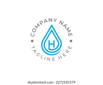initial Letter H Drop Logo Concept sign icon symbol Element Design. Droplet, Aqua, Plumber, Plumbing, Water, Cleaning Logotype. Vector illustration template