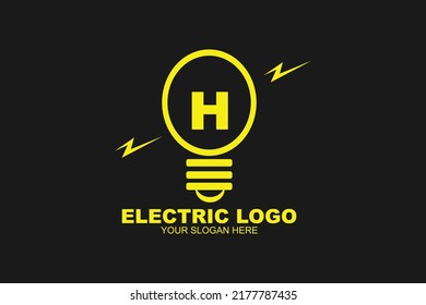 Initial Letter H Electric Lamp Logo
