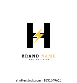 Initial letter H, Electricity Logo and icon Vector design Template. Power Energy Logo Design Element for company and business.
