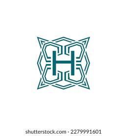 Anfangsbuchstabe H elegante Linien moderne Alphabet-Rahmen-Logo