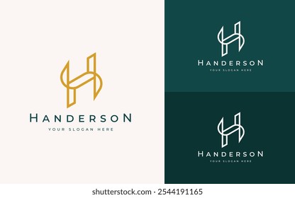 Letra inicial H Inspiração elegante logotipo. Letra inicial elegante H Vetor de logotipo elegante. Letra Premium H Símbolo de logotipo dourado. Ilustração de logotipo de vetor de alfabeto