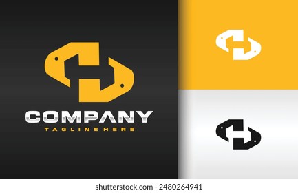 initial letter H excavator logo