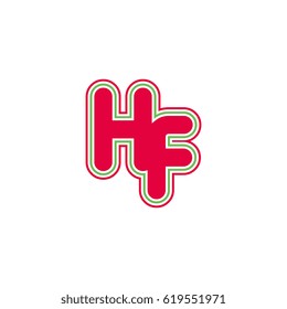 initial letter h and f. hf monogram outline logo
