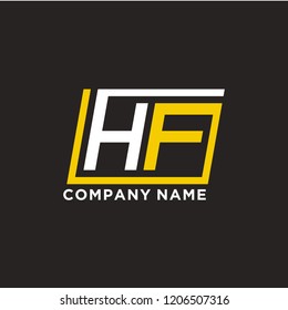 Initial letter H F logo template vector