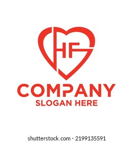 Initial letter H F logo vector design template