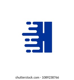 Initial Letter H Fast Speed Logo Design Template