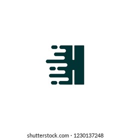 Initial Letter H Fast Speed Logo Design Template