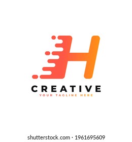 Initial Letter H Fast Speed Logo. Alphabet geeignet für Schnelle, Power, Flash, Identity, Moving und Speed.