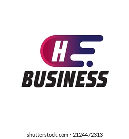 Initial Letter H Fast Speed Logo Design Template isolated on white background