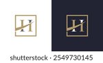 Initial letter H Finance Logo icon vector, Serif font design graphic template