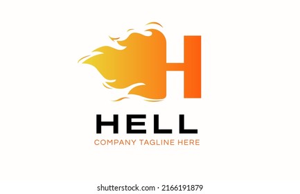 Initial Letter H and fire Logo. Flame logo isolated on White Background. Usable for Business and Branding Logos. Vector Graphic Branding Element