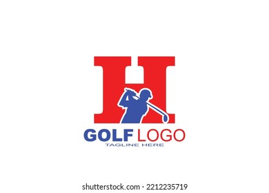 initial letter H golf  logo