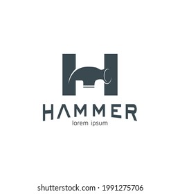 Letra inicial H para el logotipo de Hammer. Ajustar el logotipo de su empresa