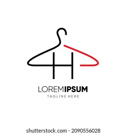 Initial Letter H Hanger Logo Design Vector Icon Graphic Emblem Illustration