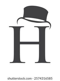 Initial Letter H Hat Logo Concept For Magic Hat Symbol Vector