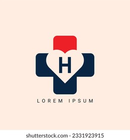 initial Letter H Heart Logo Concept symbol sign icon Design Element. Love, Medical, Health Care, Valentine's Day Logotype. Vector illustration template