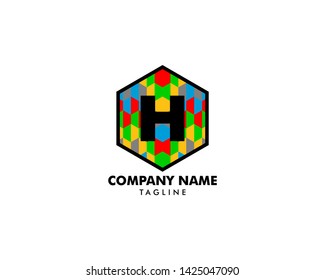 Initial Letter H Hexagon Logo Template Design