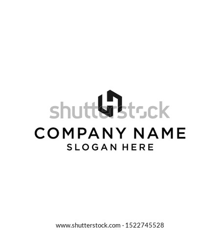 initial letter h hexagon logo design vector illustration template