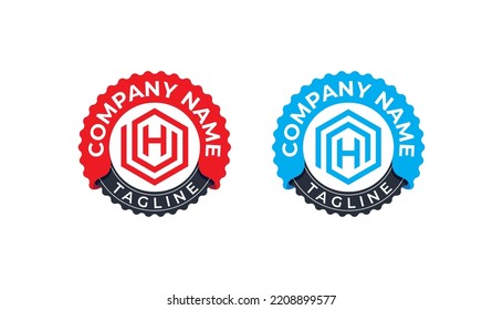letra inicial H Sello hexagonal logotipo logotipo Concepto símbolo icono Diseño Elemento Estilo de línea Arte Hogar, Inmobiliaria, Logotipo Tecnológico. Plantilla de ilustración de vector