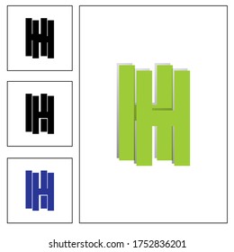 initial letter H and H, HH logo, monogram line art style, design and template