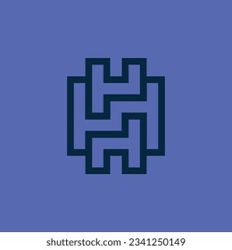 initial letter H or HH modern monogram logo