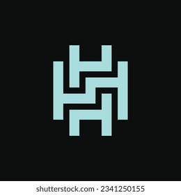 initial letter H or HH modern monogram logo