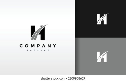 letra inicial logotipo de la autopista H