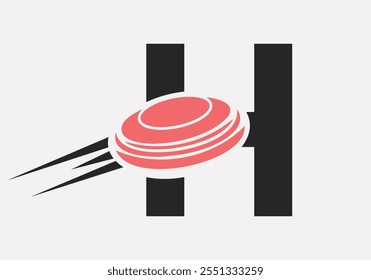 Initial Letter H Hockey Puck Logo Vector Template