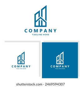initial letter H home concept logo design vector