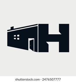 Initial Letter H Home or House logo design. Unique and Classic Real Estate design concept alphabet font. Vector Illustration.