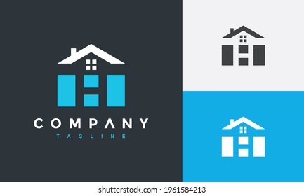 initial letter H home logo	