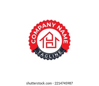 initial Letter H Home Logo Stamp Badge Concept sign icon symbol Element Design. House, Real Estate, Realtor, Mortgage Logotype. Vector illustration template