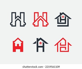 initial Letter H Home Logo Concept sign icon symbol Element Design. House, Real Estate, Realtor, Mortgage, Health Care Logotype. Vector illustration