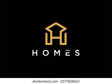 Initial letter H Home logo icon vector illustration design	
