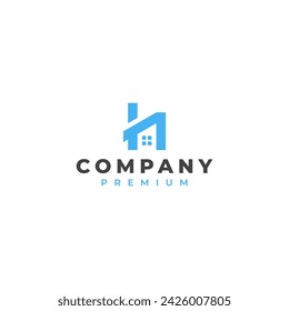 initial letter h home logo design