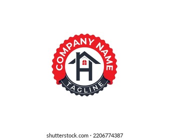 initial Letter H Home Stamp Badge Logo Concept sign icon symbol Design Element. House, Real Estate, Realtor, Mortgage Logotype. Vector illustration template
