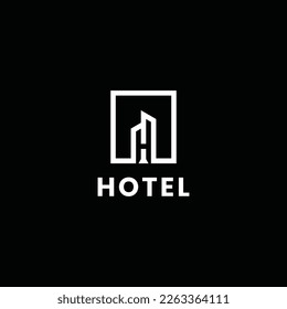 initial letter H hotel logo design template vector stock