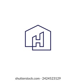 Initial letter H for house home building logo design