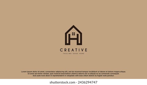 Initial Letter H house, home, real estate logo design.