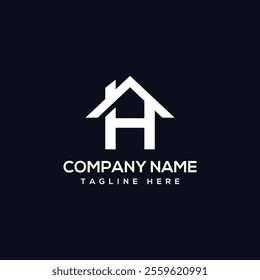 Initial Letter H house, home, real estate logo design,vector template

