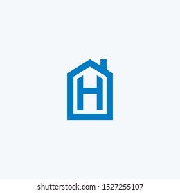 Initial letter H house logo icon design  minimalist monogram building property real estate symbol concept  vector