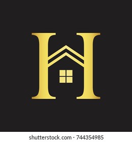 initial letter H house Logo. real estate logo concept. vector illustration