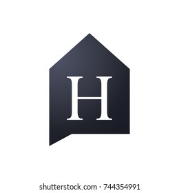 initial letter H House Logo. home Talk Concept. logo template