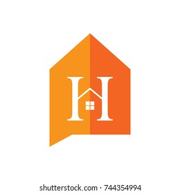 initial letter H house Logo. Talk house Concept. logo template