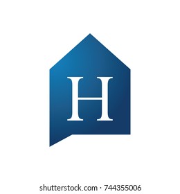initial letter H House Logo. home Talk Concept. logo template